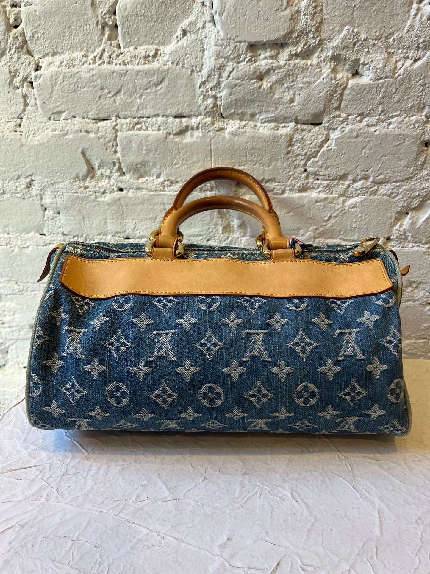 Louis Vuitton Denim Speedy Handbag