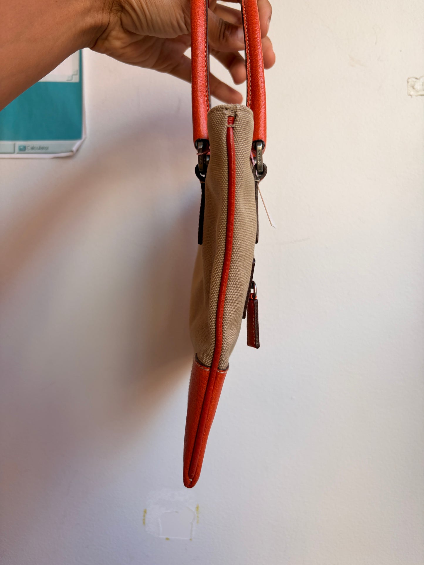 Prada Orange Canvas Mini Tote