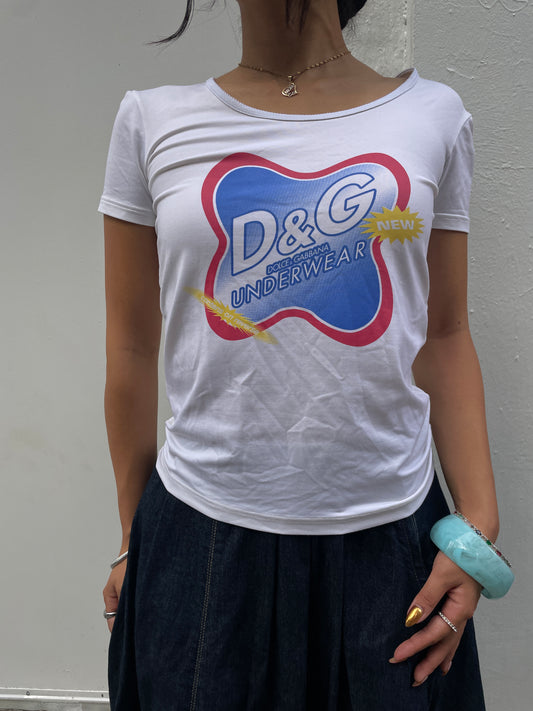 D&G Y2K Underwear Logo Graphic T-Shirt