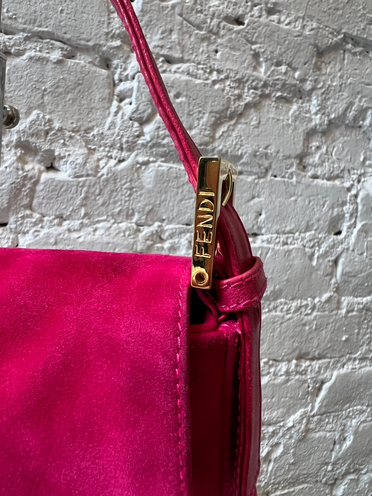 Fendi Baguette Pink Suede