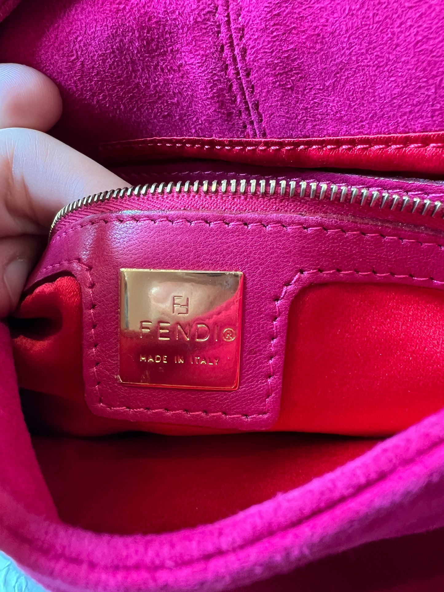 Fendi Baguette Pink Suede