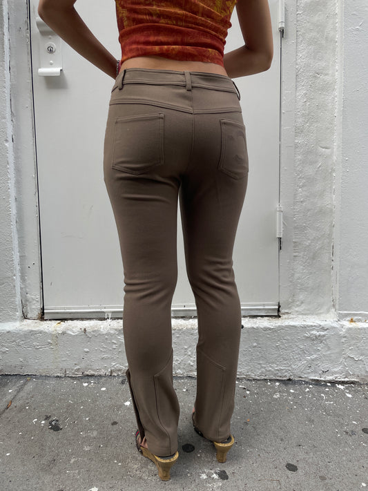 Roberto Cavalli CLASS Y2K Brown Ankle Button Detail Pants