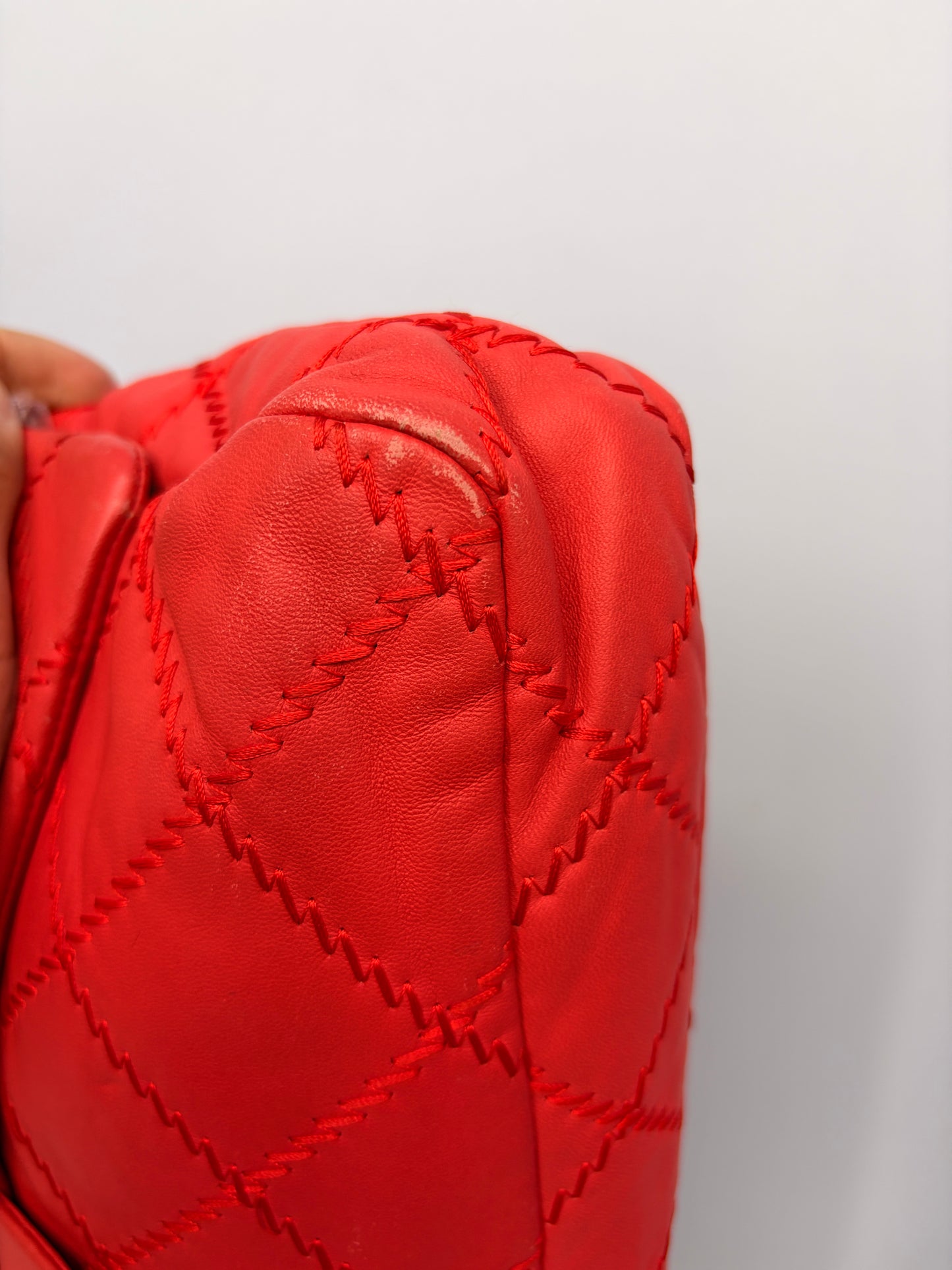 Chanel Large Quilted Leather Ultimate Stitch Flap Bag in Orange