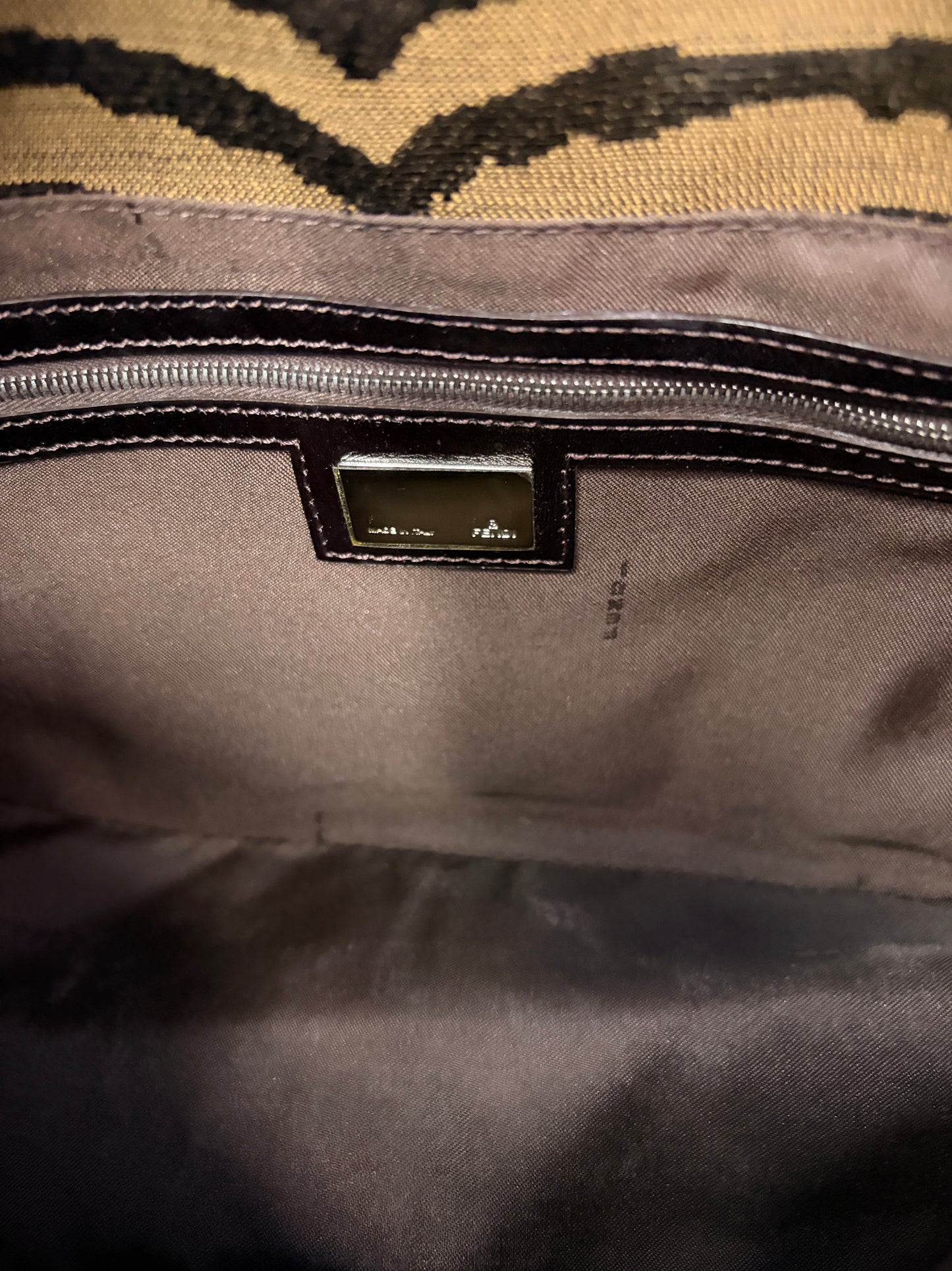 Fendi Mamma Baguette in Rare Brown Tiger Stripe Canvas