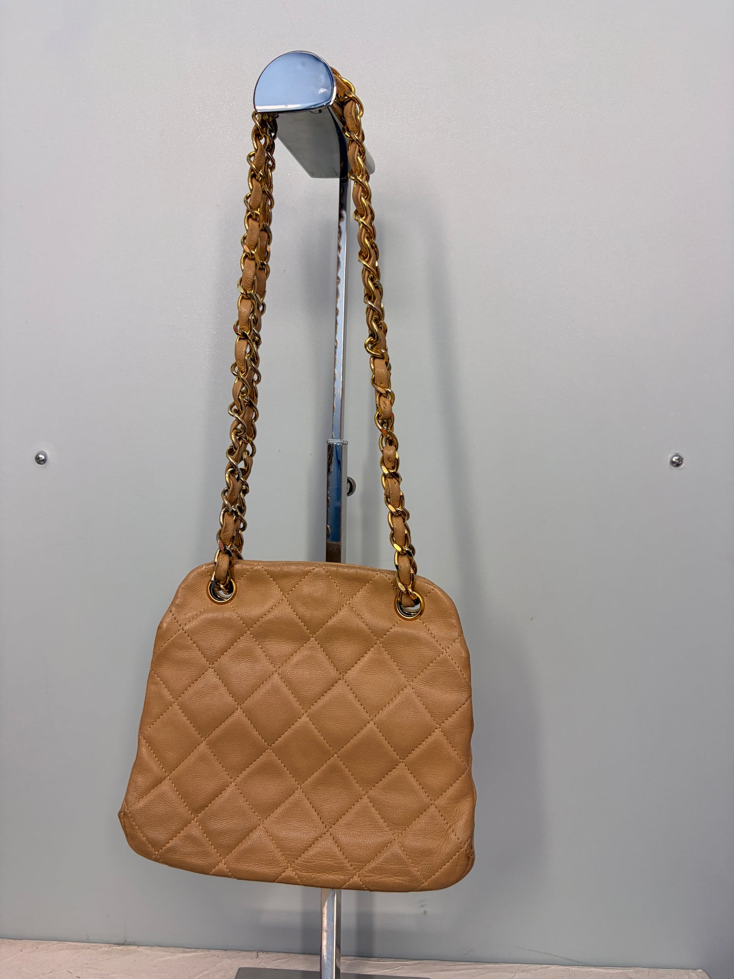 Chanel Matelassé Chain Shoulder Bag in Nude