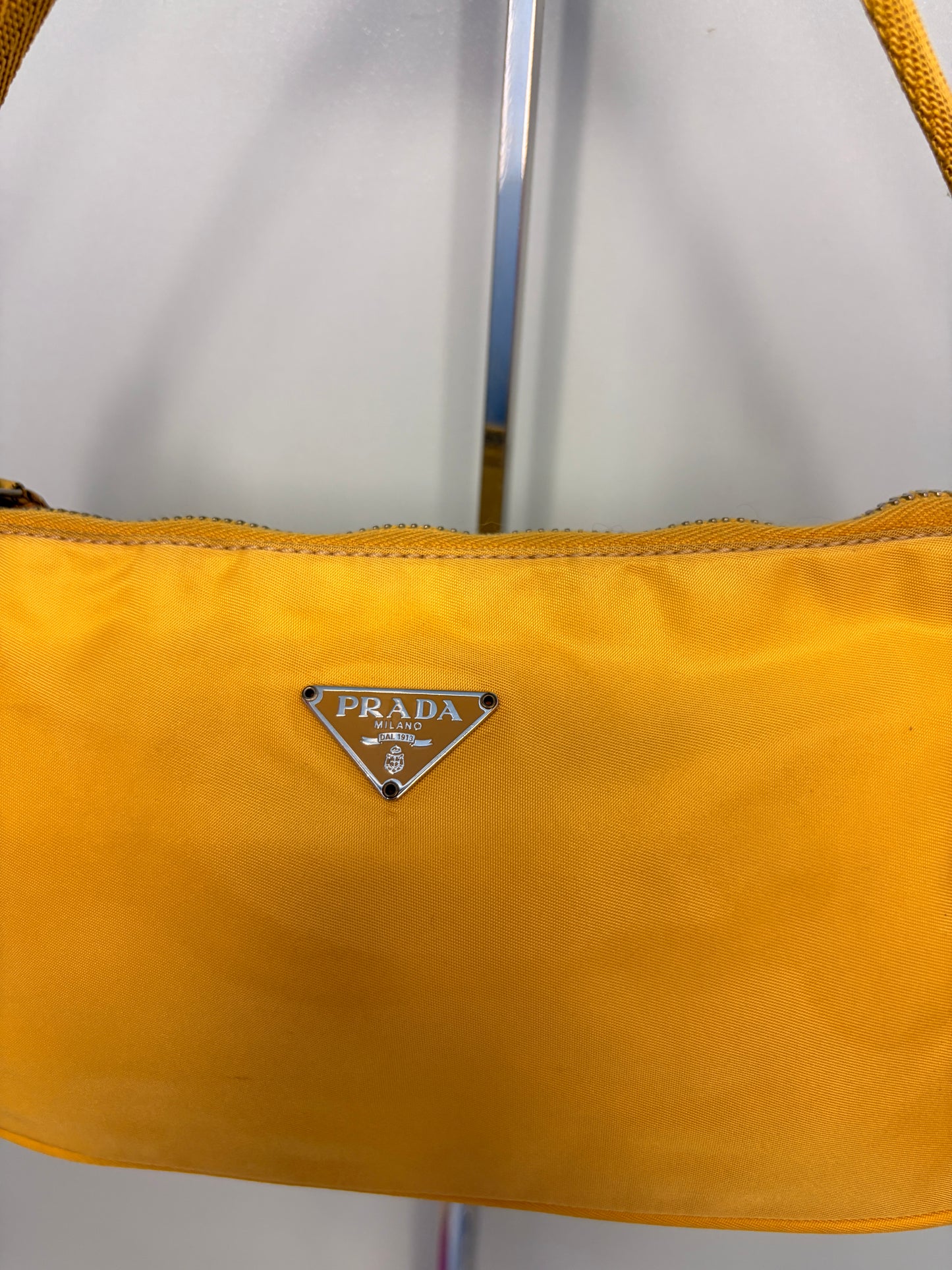 Prada Nylon Mini Shoulder Bag in Yellow