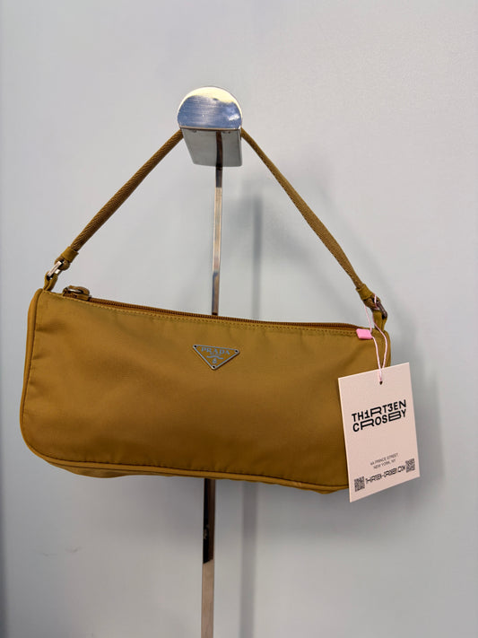 Prada Nylon Mini Shoulder Bag in Medium Brown