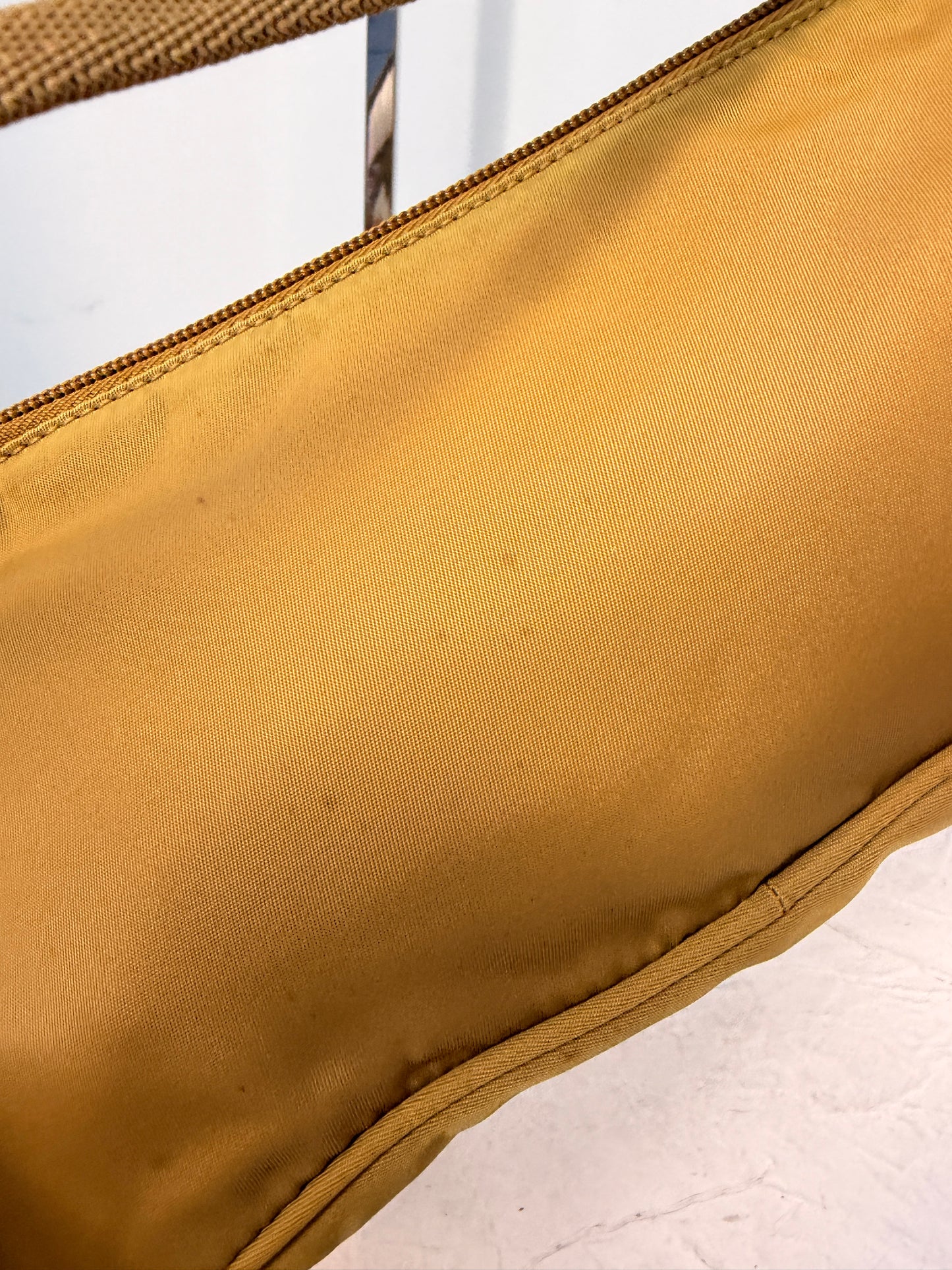 Prada Nylon Mini Shoulder Bag in Medium Brown