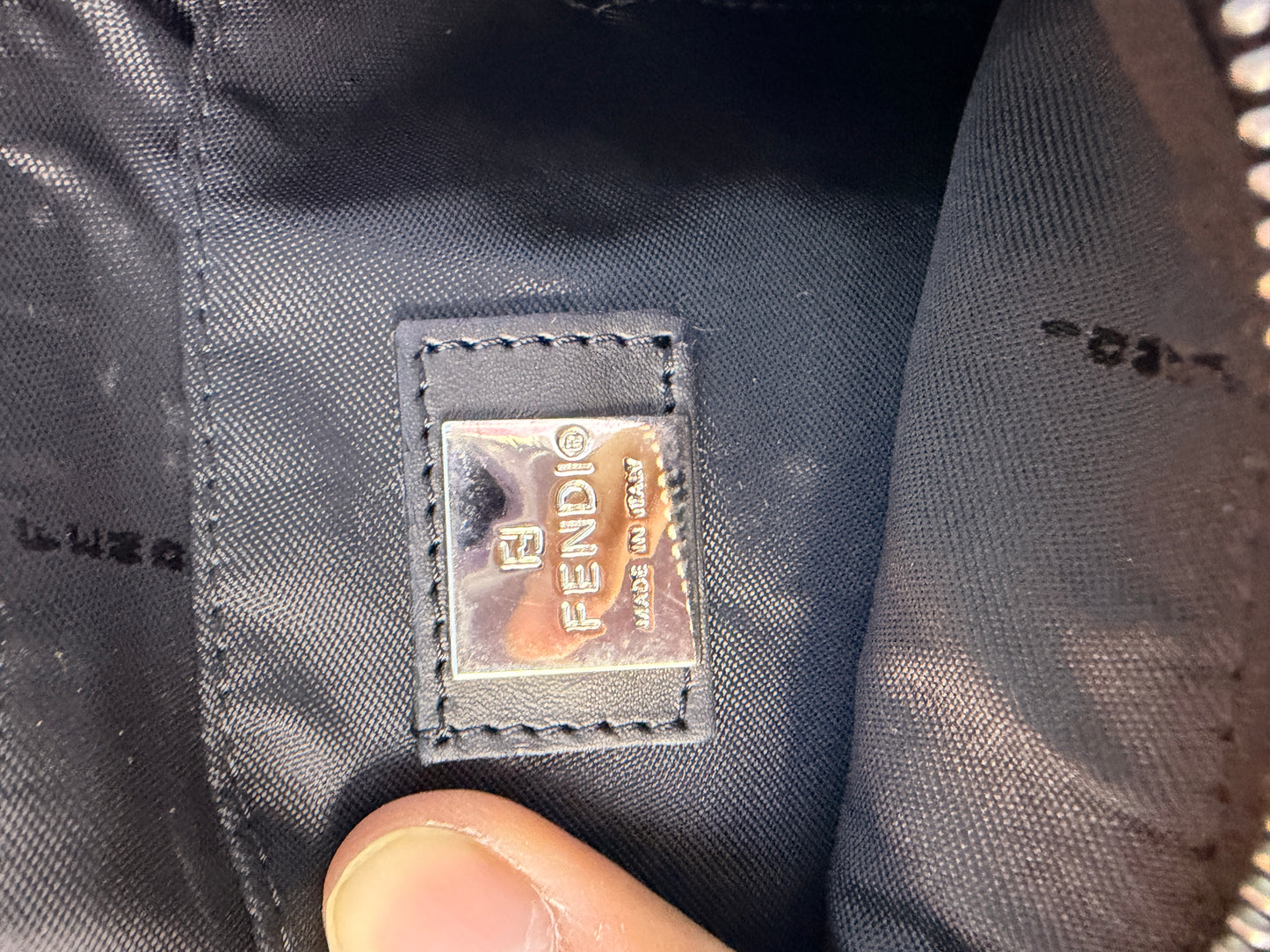 Fendi Zucchino Handle Bag in Black and Red