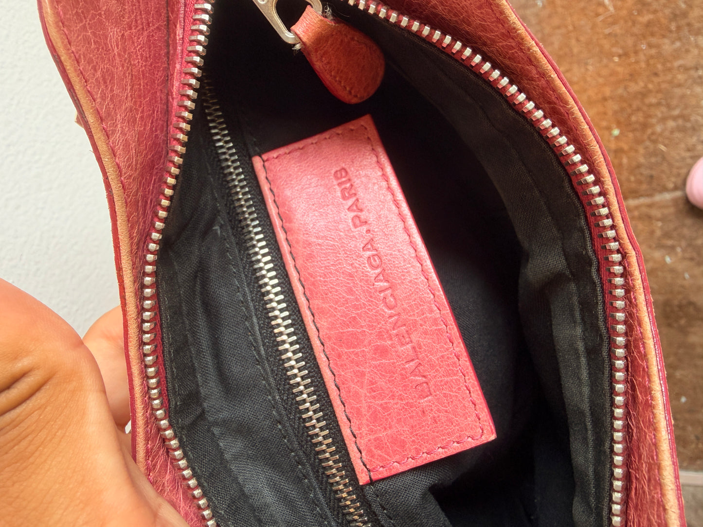 Balenciaga Pink Moto Crossbody Bag