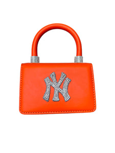 Orange NY Rhinestone Mini Handbag