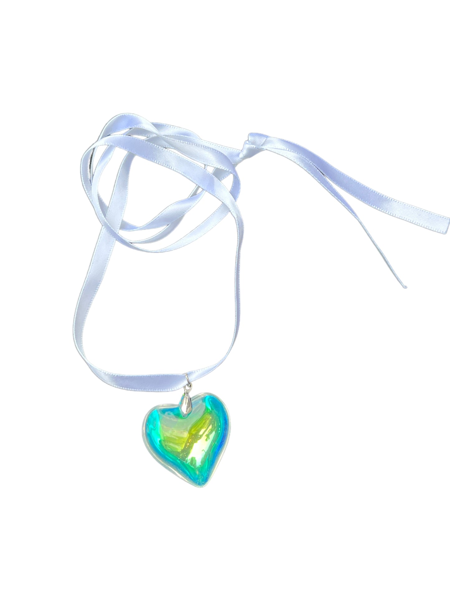 Holographic Heart Choker Necklace