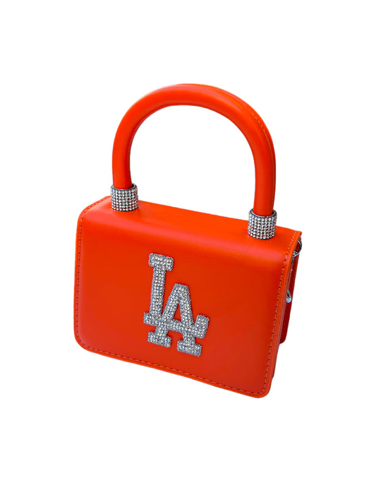 Orange LA Rhinestone Mini Handbag