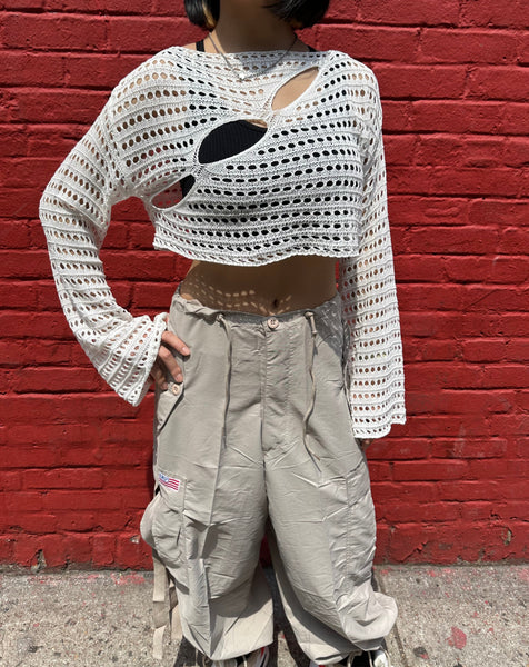 UFO Baggy Parachute Cargo Pants/ Khaki 83985