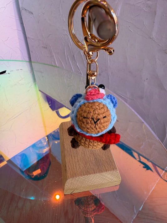 Capybara Keychain Kawaii Crochet Knit