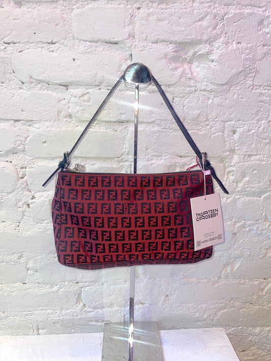 Fendi Zucchino Shoulder Bag in Red