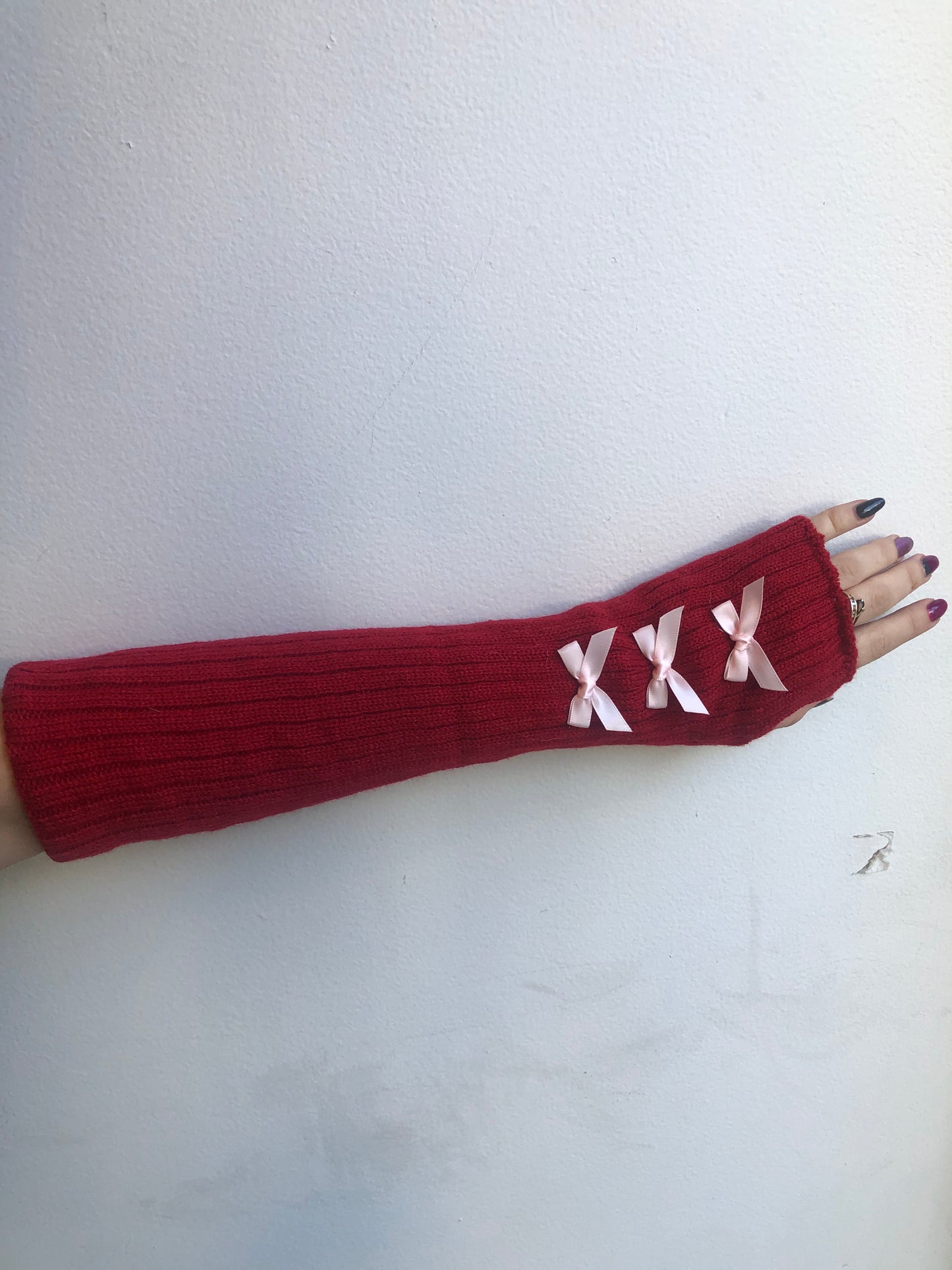 Red Coquette Arm Warmers