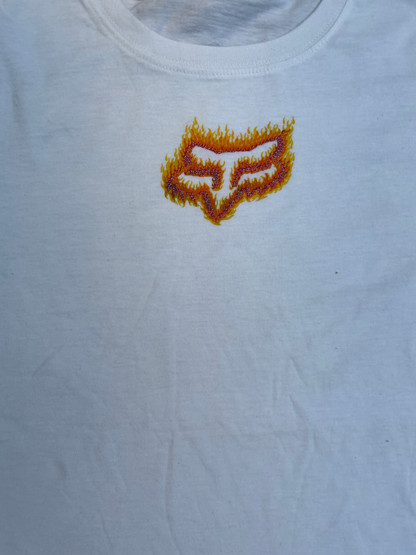Fox Racing T-Shirt White Fire Logo
