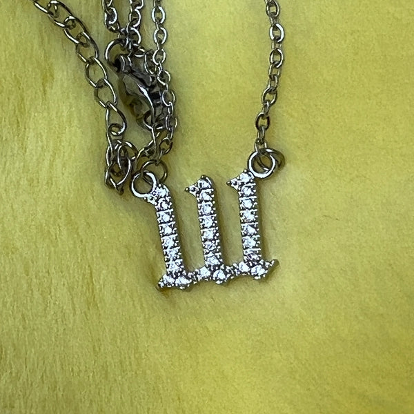 111 Angel Numbers Necklace (Silver)