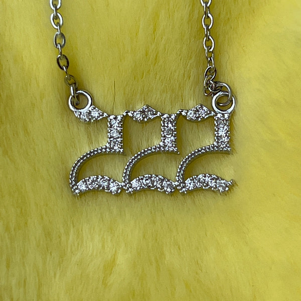 222 Angel Numbers Necklace (Silver)