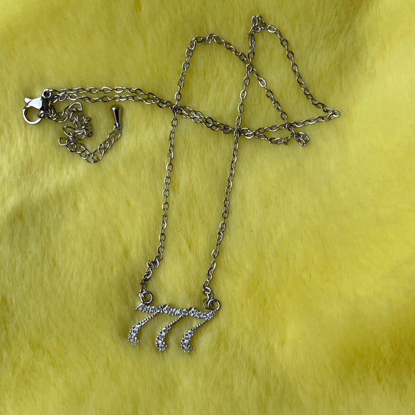 777 Angel Numbers Necklace (Silver)