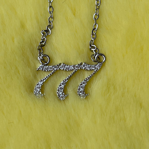 777 Angel Numbers Necklace (Silver)