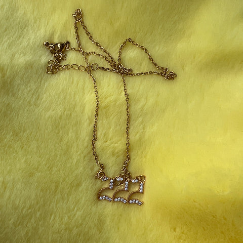 222 Angel Numbers Necklace (Gold)
