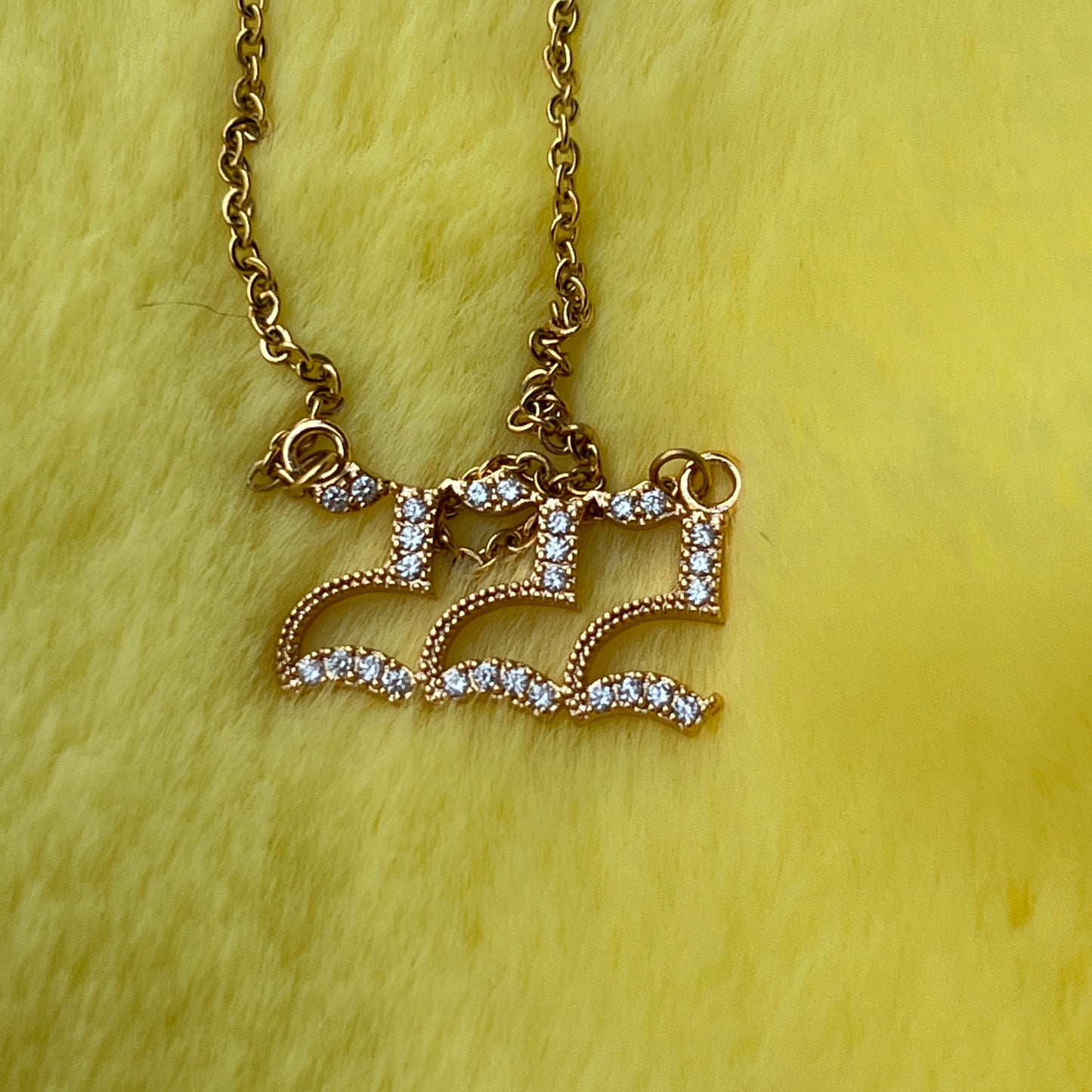 222 Angel Numbers Necklace (Gold)