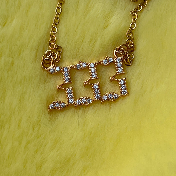 333 Angel Numbers Necklace (Gold)