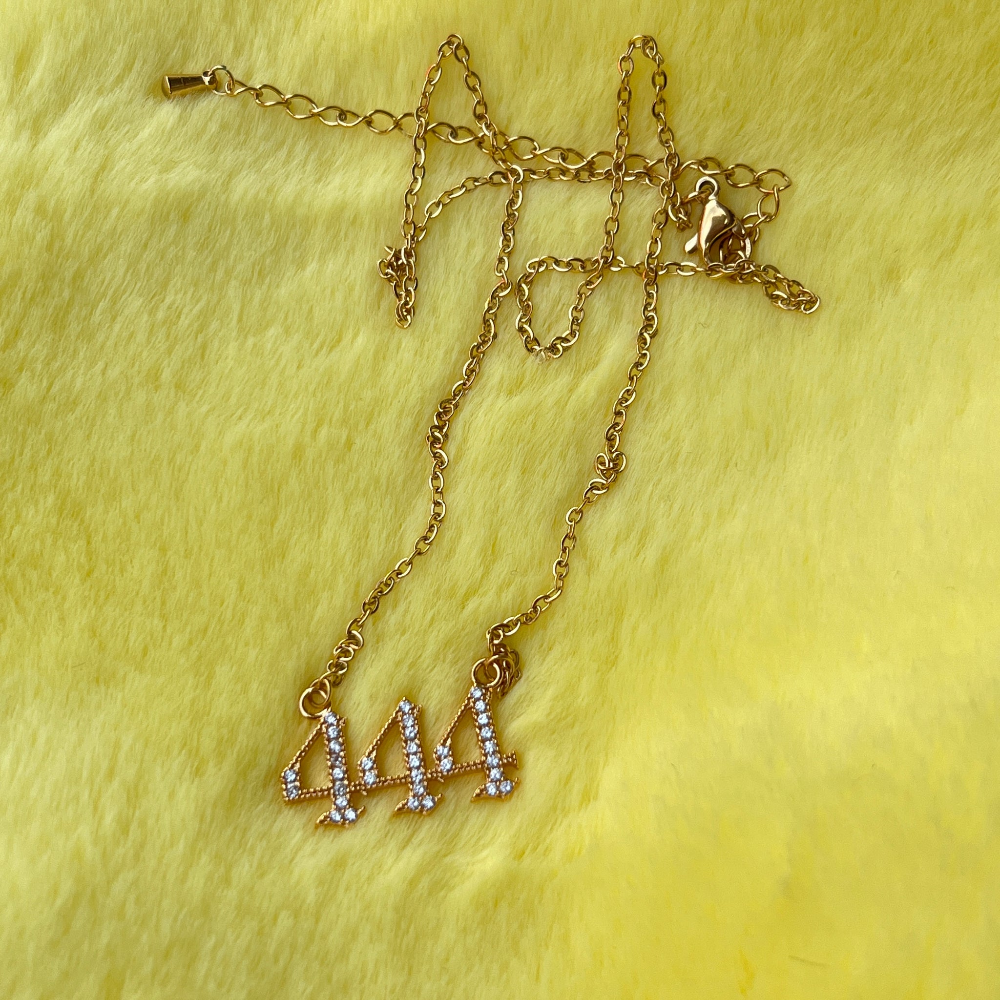 444 Angel Numbers Necklace (Gold)