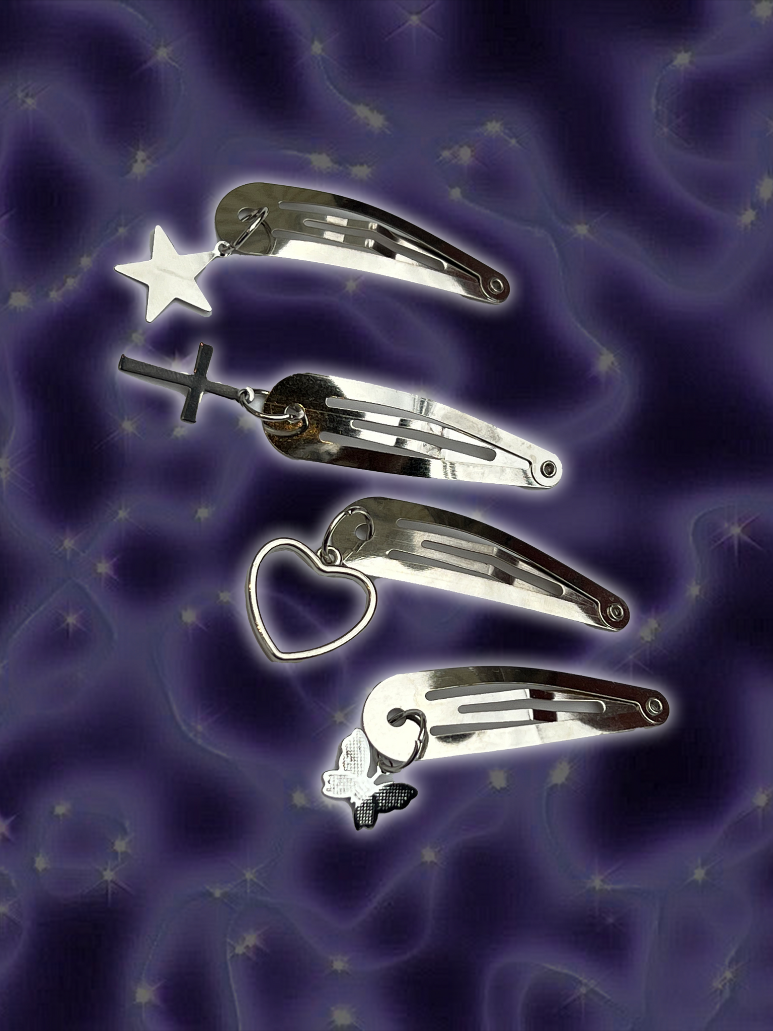 Silver Mini Hair Clips