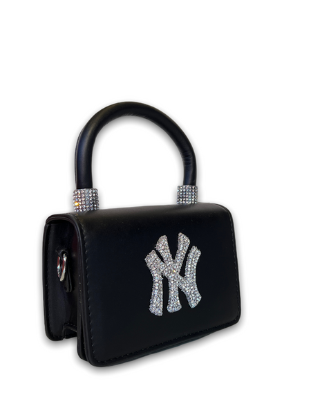 Black NY Rhinestone Mini Handbag