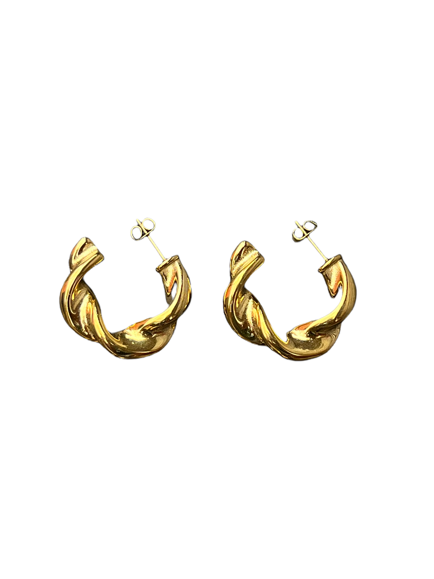 14K Gold Plated Braided Hoops