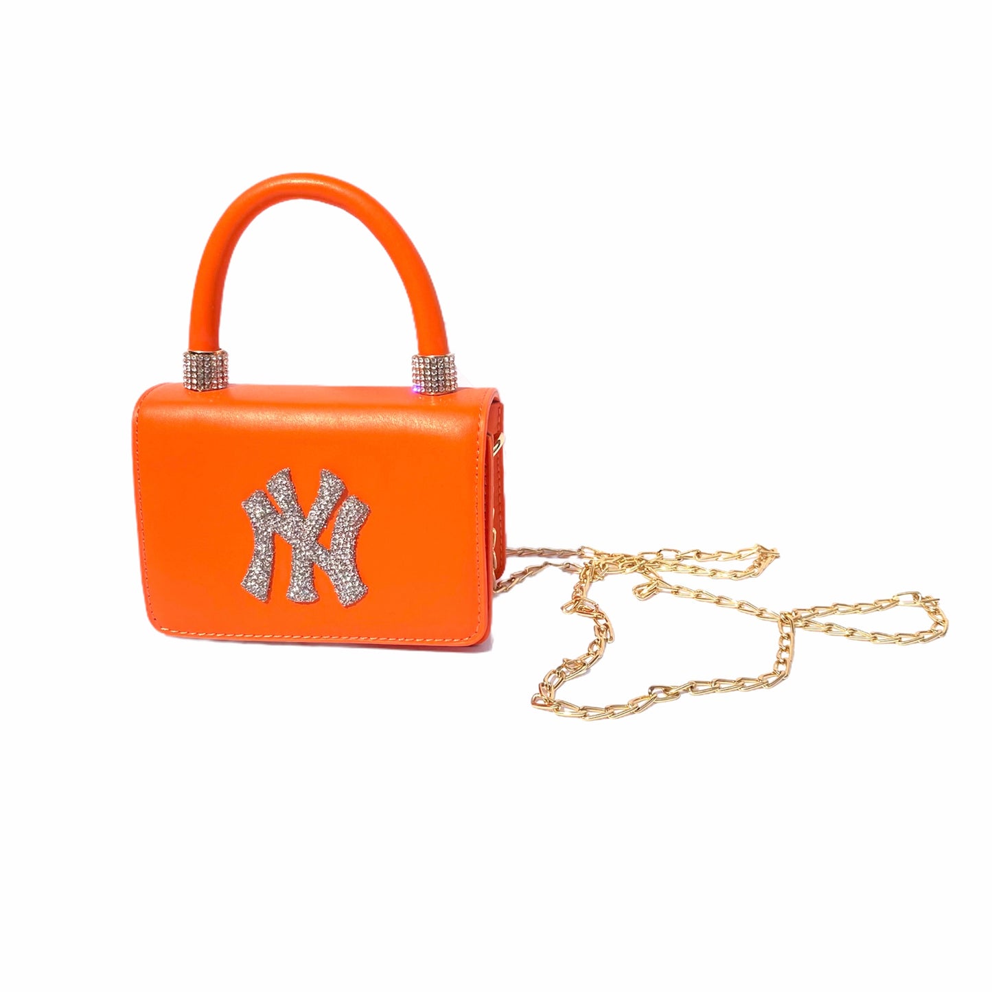 Orange NY Rhinestone Mini Handbag