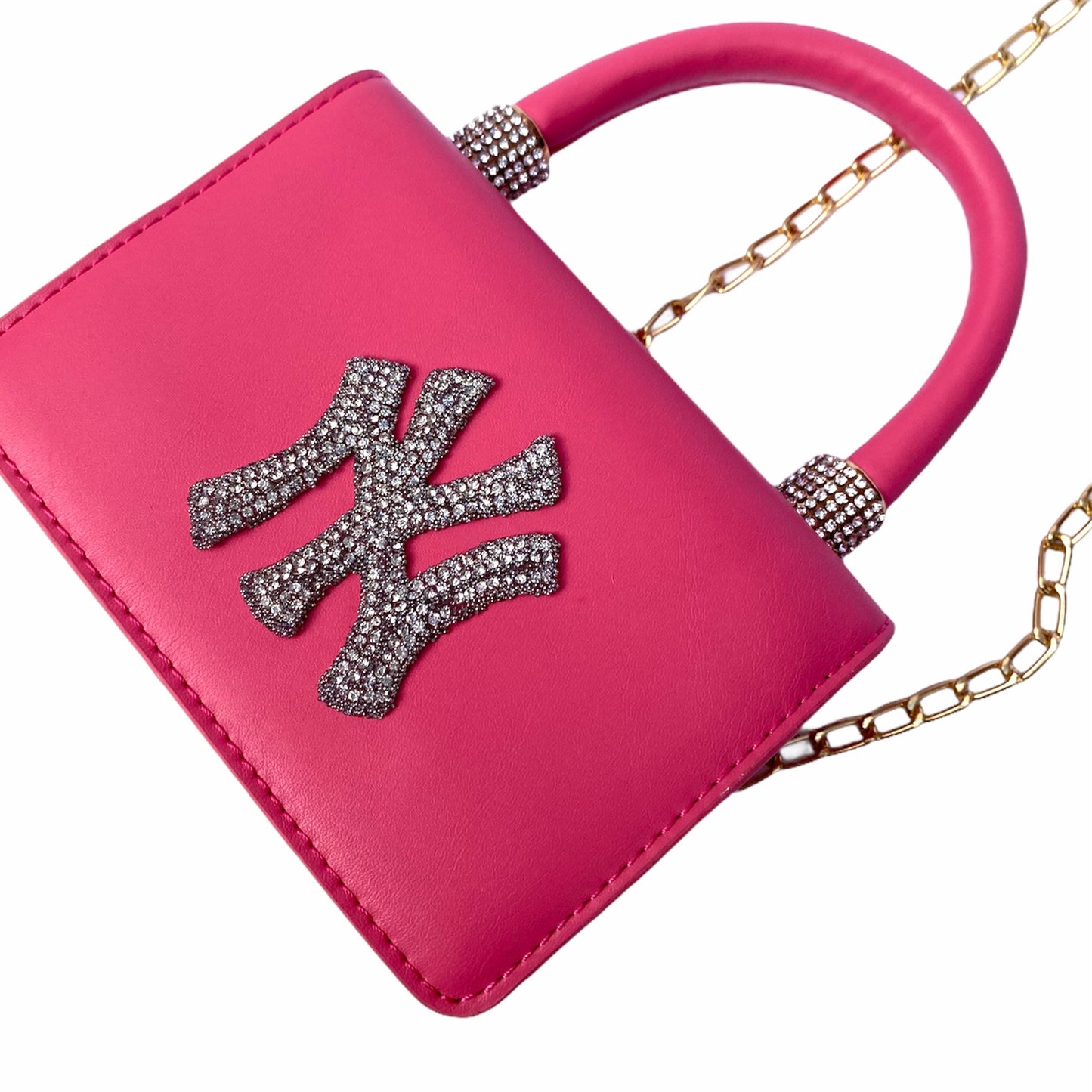 Pink NY Rhinestone Mini Handbag
